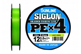 Плетёный шнур Sunline SIGLON PEx4 #0.8/12lb 150m Light Green