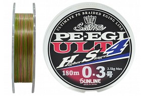 Плетёный шнур Sunline PE EGI ULT HS4 #0.3/2.5kg 180m Multi Color