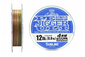 Плетёный шнур Sunline PE JIGGER ULT 4 #0.8/6.0kg 200m Multi Color