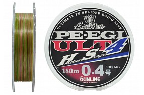 Плетёный шнур Sunline PE EGI ULT HS4 #0.4/3.3kg 180m Multi Color