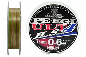Плетёный шнур Sunline PE EGI ULT HS4 #0.6/4.5kg 180m Multi Color