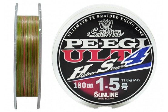 Плетёный шнур Sunline PE EGI ULT HS4 #1.5/11.0kg 180m Multi Color