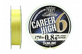 Плетёный шнур Sunline CAREER HIGH 6 HG #0.8/12lb 170m Yellow